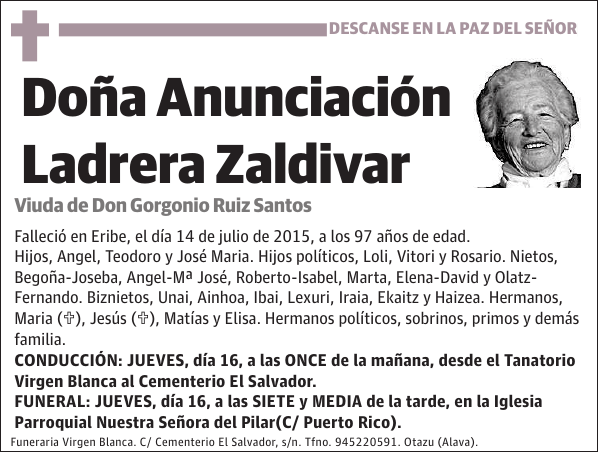 Anunciación Ladrera Zaldivar