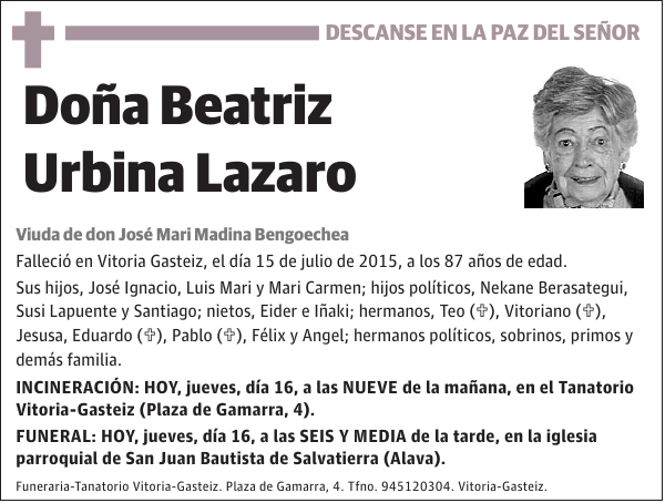 Beatriz Urbina Lazaro