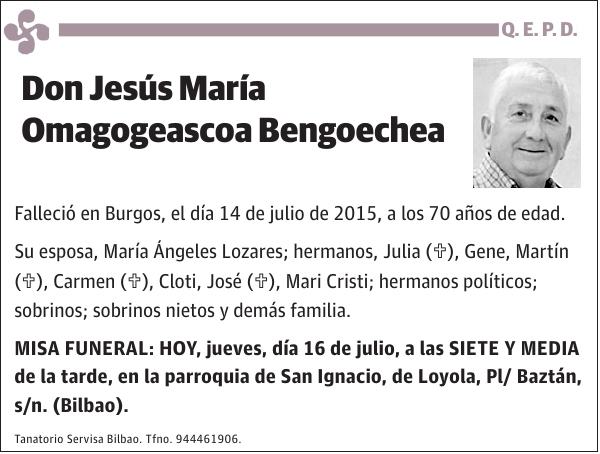 Jesús María Omagogeascoa Bengoechea