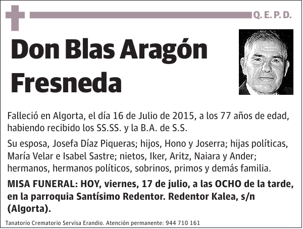 Aragón Fresenda,Blas