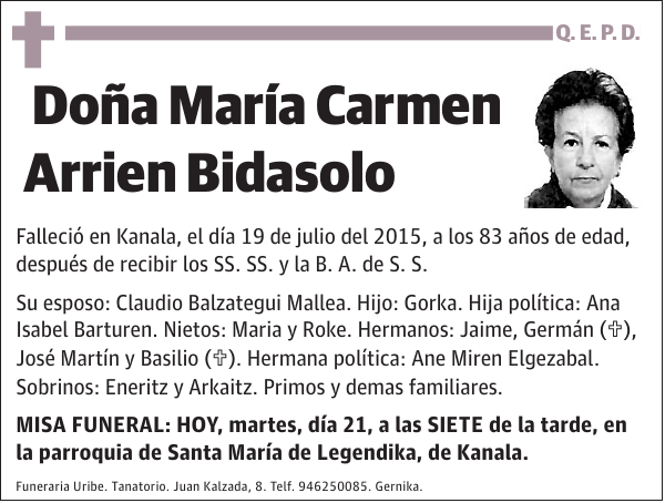 María Carmen Arrien Bidasolo