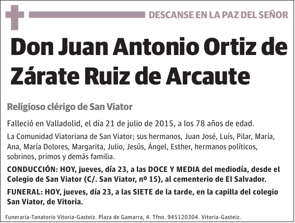 Juan Antonio Ortiz de Zárate Ruiz de Arcaute