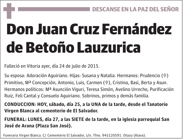 Juan Cruz Fernández de Betoño Lauzurica