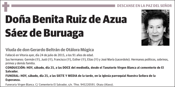 Benita Ruiz de Azua Sáez de Buruaga