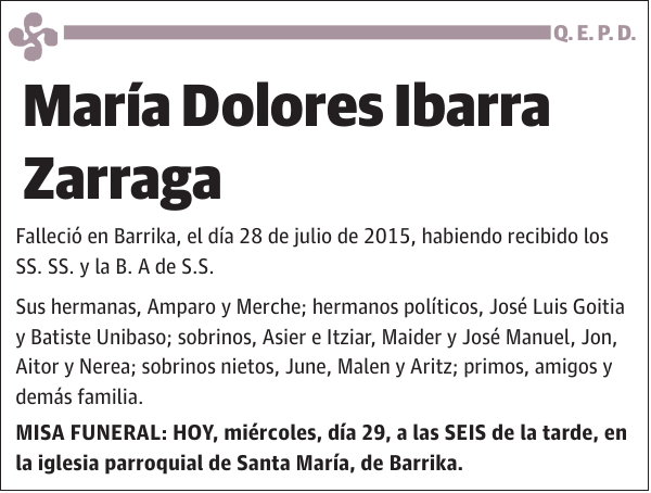 María Dolores Ibarra Zarraga