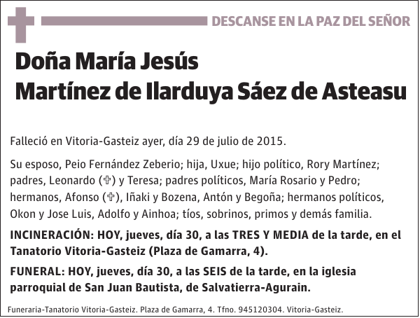 María Jesús Martínez de Ilarduya Sáez de Asteasu