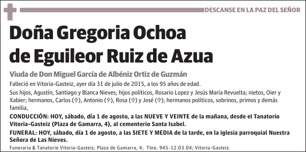 Gregoria Ochoa de Eguileor Ruiz de Azua