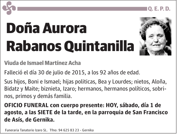 Aurora Rabanos Quintanilla