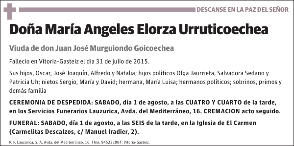 María Angeles Elorza Urruticoechea