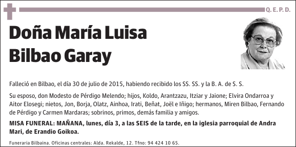 María Luisa Bilbao Garay