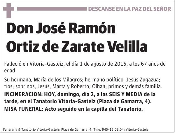 José Ramón Ortiz de Zarate Velilla