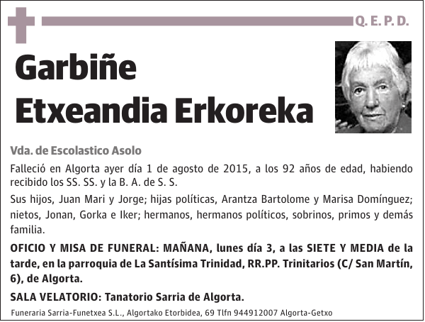 Garbiñe Etxeandia Erkoreka