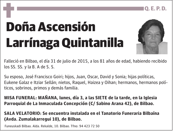 Ascensión Larrínaga Quintanilla