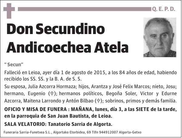 Secundino Andicoechea Atela