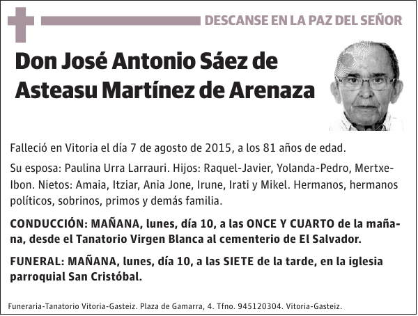 José Antonio Sáez de Asteasu Martínez de Arenaza