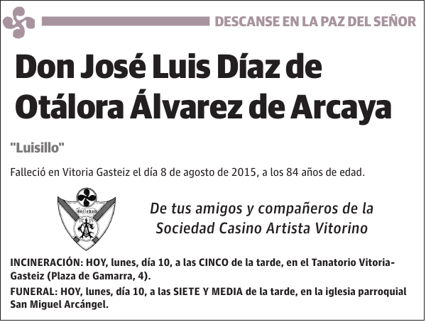 José Luis Díaz de Otálora Álvarez de Arcaya