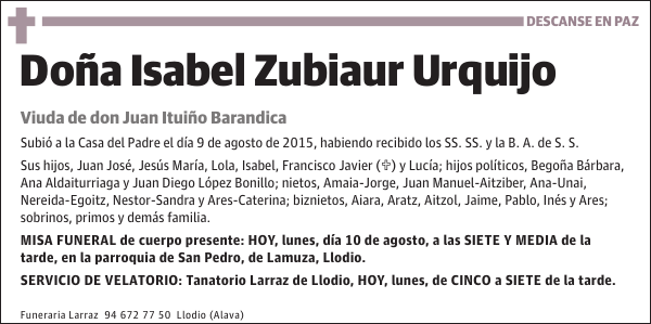 Isabel Zubiaur Urquijo