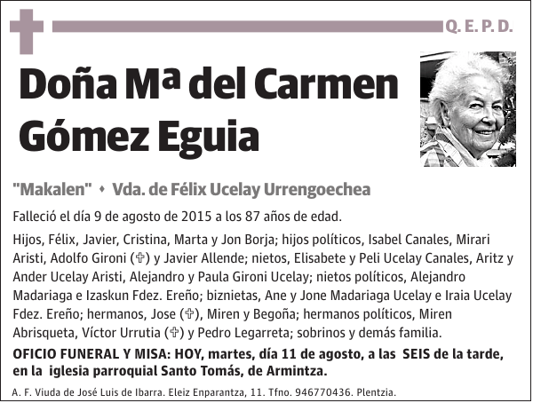 Mª del Carmen Gómez Eguia