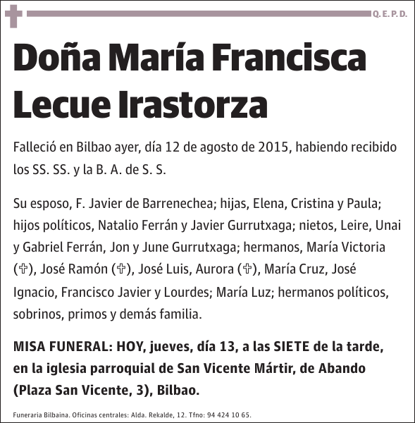 María Francisca Lecue Irastorza