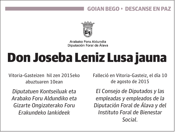 GOIAN BEGO Joseba Leniz Lusa