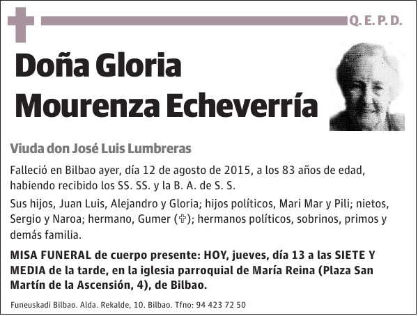 Gloria Mourenza Echeverría