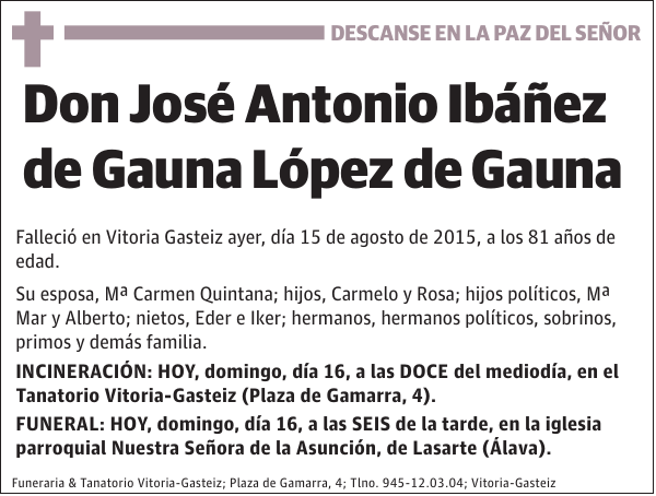 José Antonio Ibáñez de Gauna López de Gauna