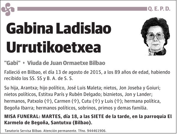 Gabina Ladislao Urrutikoetxea