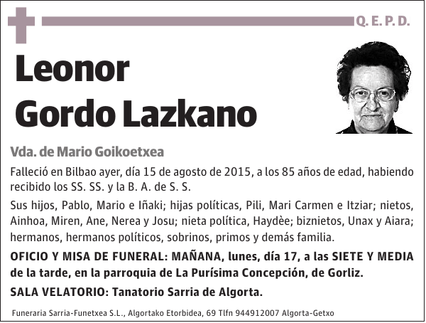 Leonor Gordo Lazkano