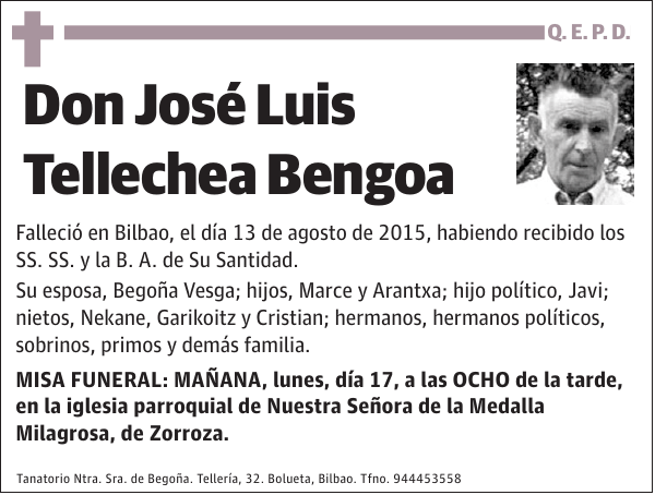 José Luis Tellechea Bengoa