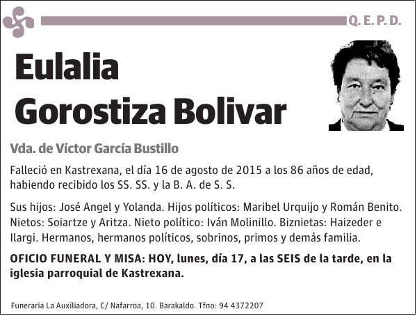Eulalia Gorostiza Bolivar