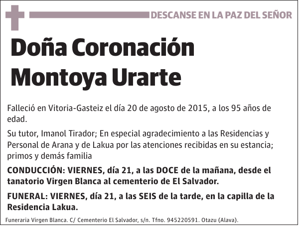 Coronación Montoya Urarte