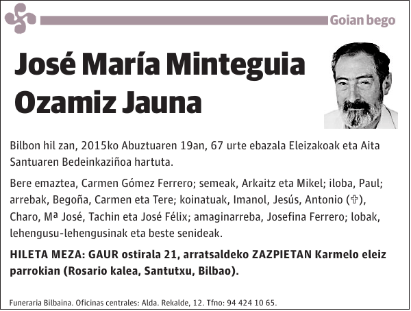 José María Minteguia Ozamiz Jauna