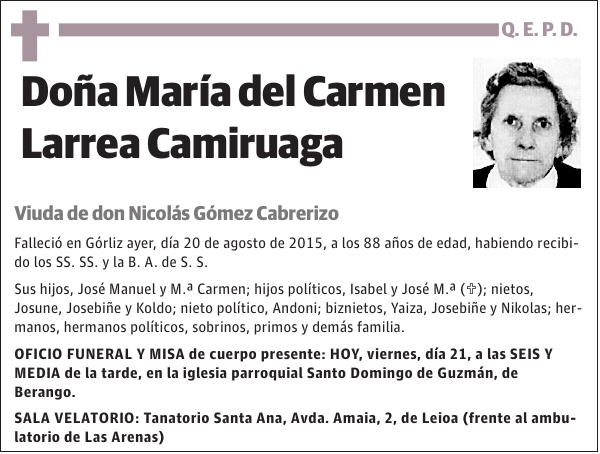 María del Carmen Larrea Camiruaga