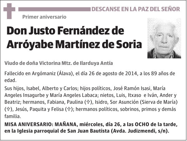 Justo Fernández de Arróyabe Martínez de Soria