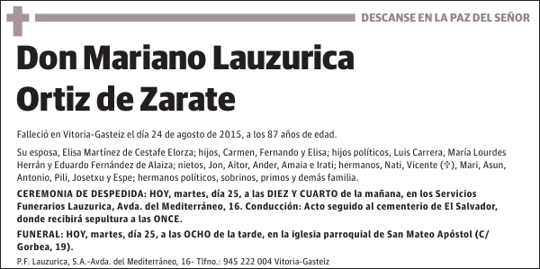 Mariano Lauzurica Ortiz de Zarate