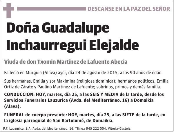 Guadalupe Inchaurregui Elejalde