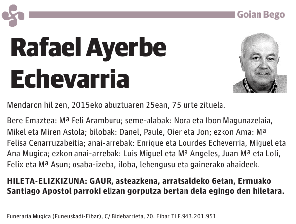 Rafael Ayerbe Echevarria Mendaron