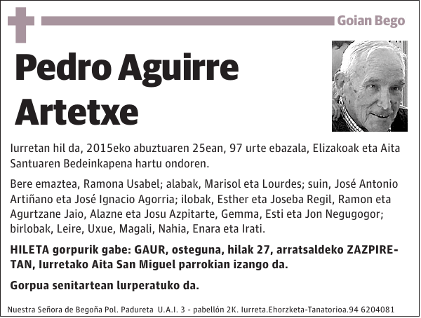 Pedro Aguirre Artetxe Iurretan