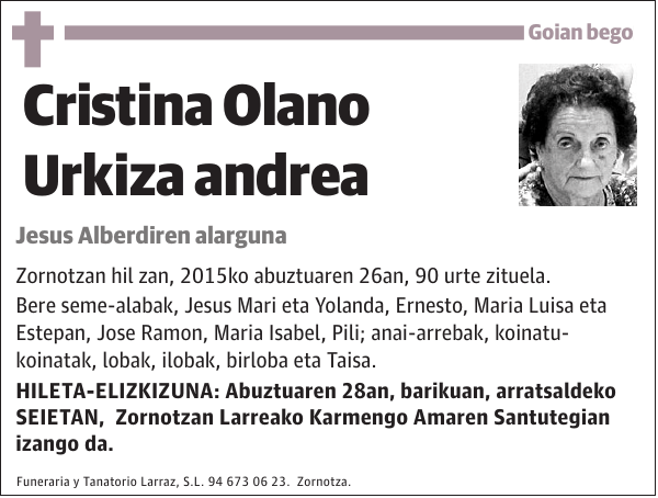 Cristina Olano Urkiza