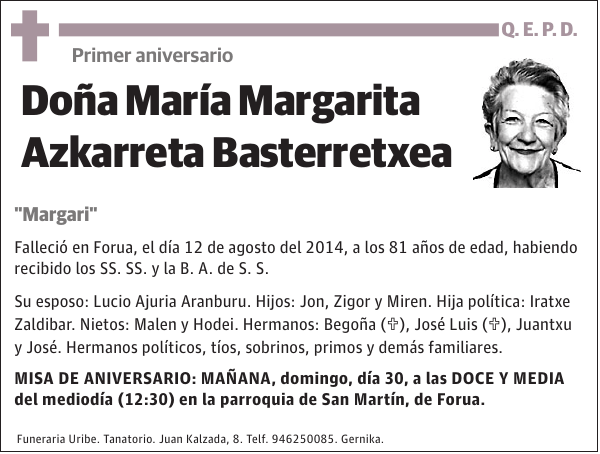 María Margarita Azkarreta Basterretxea