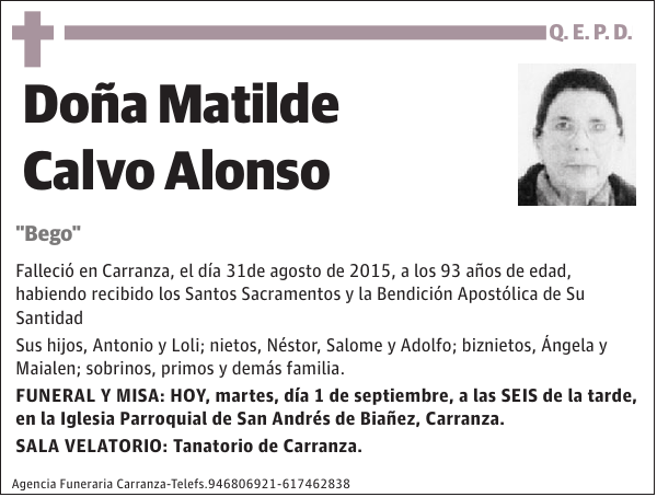 Matilde Calvo Alonso 'Bego'