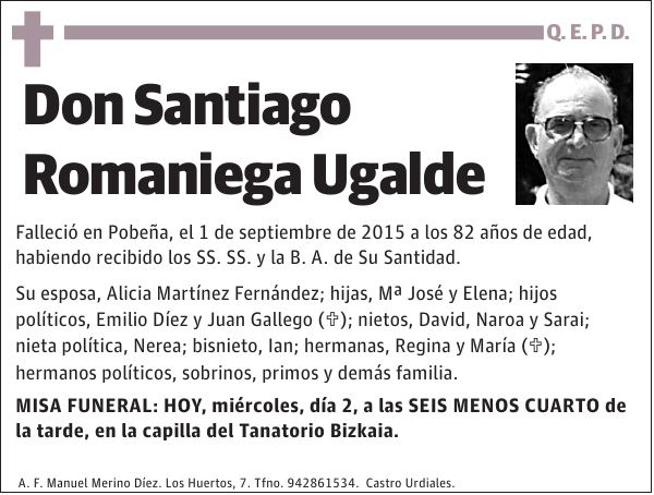 Santiago Romaniega Ugalde