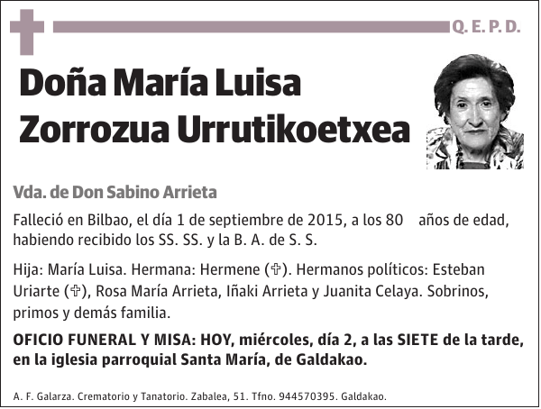 María Luisa Zorrozua Urrutikoetxea