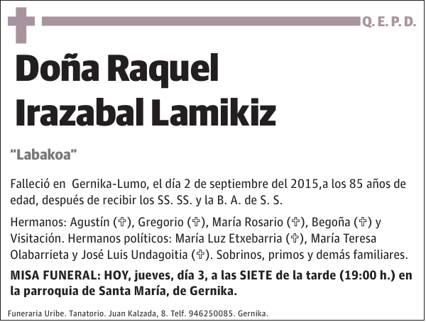 Raquel Irazabal Lamikiz