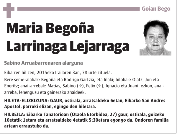 Maria Begoña Larrinaga Lejarraga