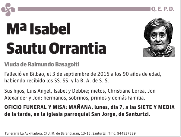 Mª Isabel Sautu Orrantia