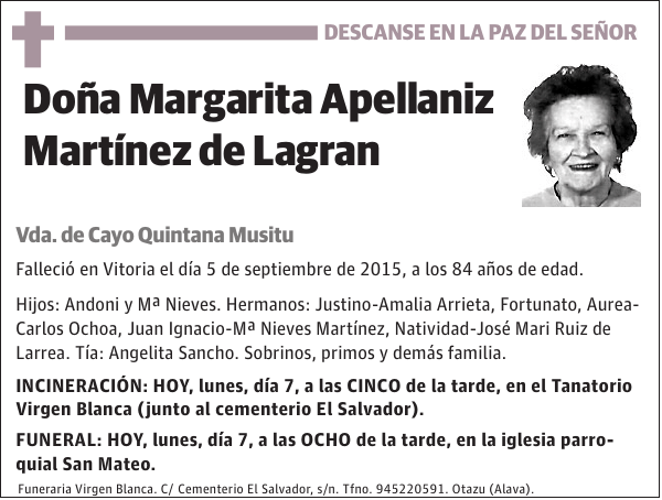 Margarita Apellaniz Martínez de Lagran