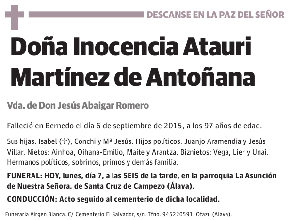 Inocencia Atauri Martínez de Antoñana