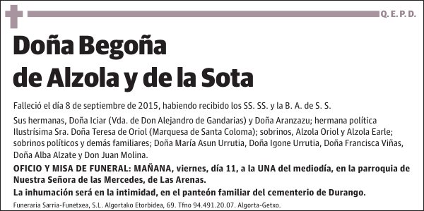 Begoña de Alzola y de la Sota