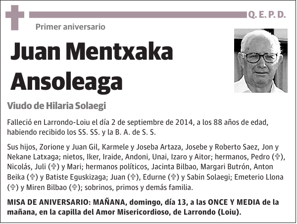 Juan Mentxaka Ansoleaga